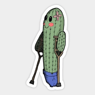 Funny shirt cute boy injured cactus colored Sticker